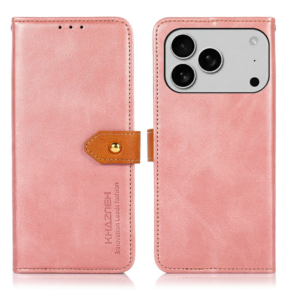(Iphone 17 Pro, Rose ) Khazneh For Iphone 17 Pro Wallet Phone Case Stand Leather Flip Cover Gold 6914285512049