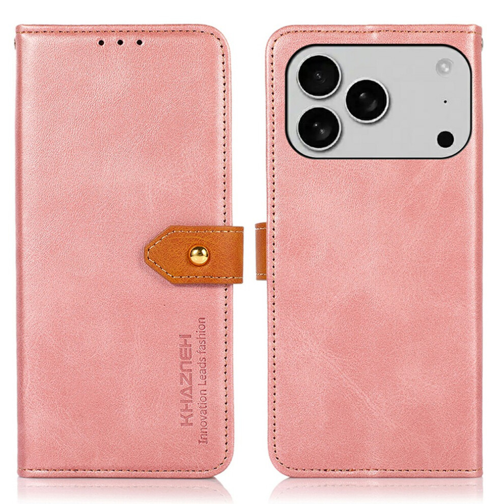 (Iphone 17 Pro Max, Rose ) Khazneh For Iphone 17 Pro Max Wallet Phone Case Stand Leather Flip Cover Gold 6914281641446