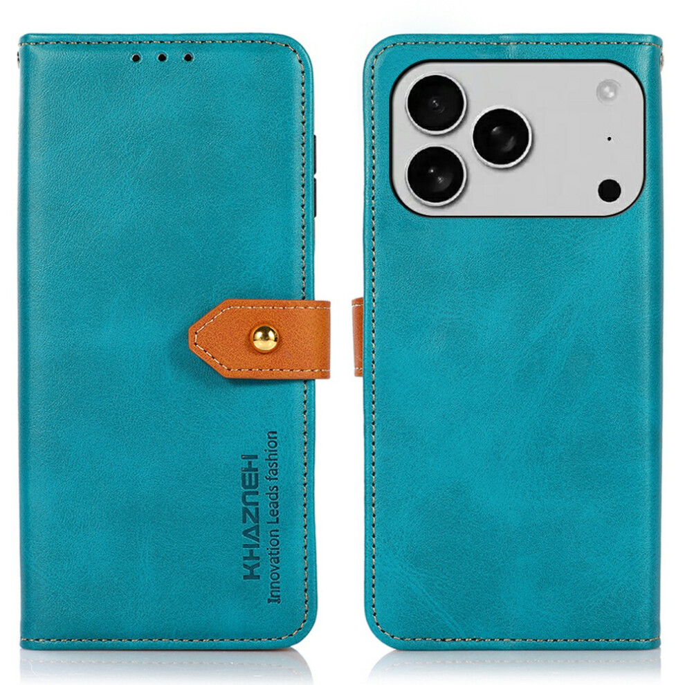 (Iphone 17 Pro Max, ) Khazneh For Iphone 17 Pro Max Wallet Phone Case Stand Leather Flip Cover Blue 6914288809528
