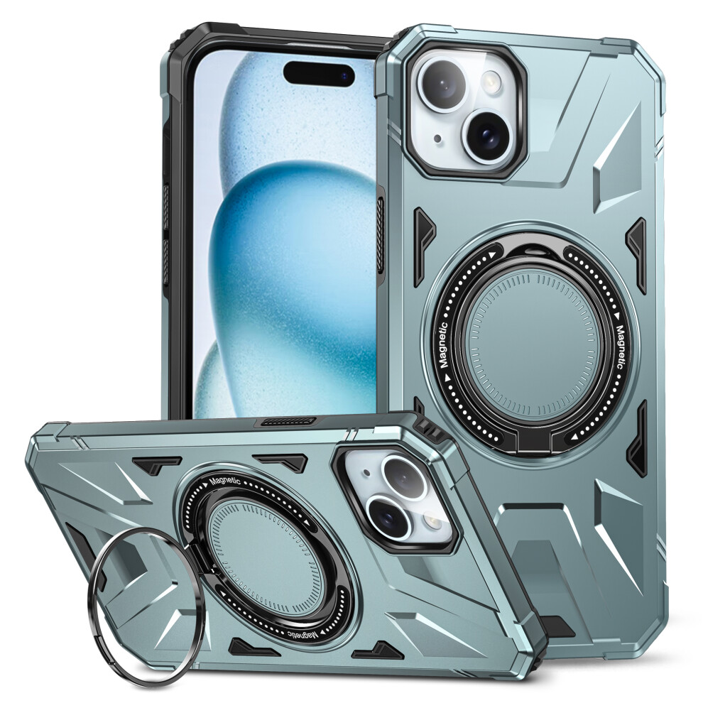 (Iphone 15, ) For Iphone 15 Case Compatible With Magsafe Kickstand Tpu Pc Phone Cover Green 6914288865500