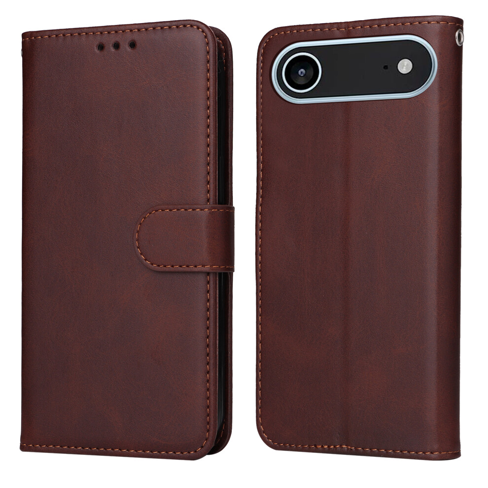 (Iphone Air, ) For Iphone Air Case Wallet Pu Leather Folio Flip Phone Cover Brown 6914288926225