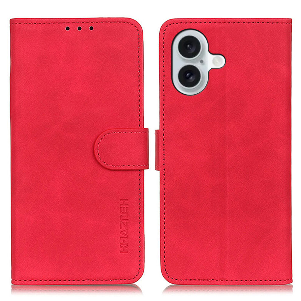 (Iphone 17, ) Khazneh For Iphone 17 Case Pu Leather Retro Texture Phone Cover Red 6914285237355