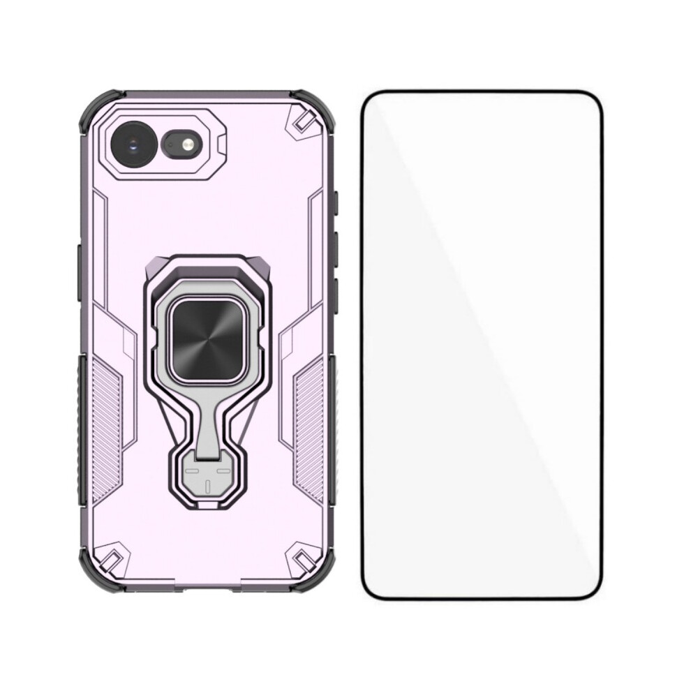 (Iphone 16E, ) For Iphone 16E Phone Case Wanlonfeng Pc Tpu Back Cover Kickstand With Tempered Glass Purple 6914288520584