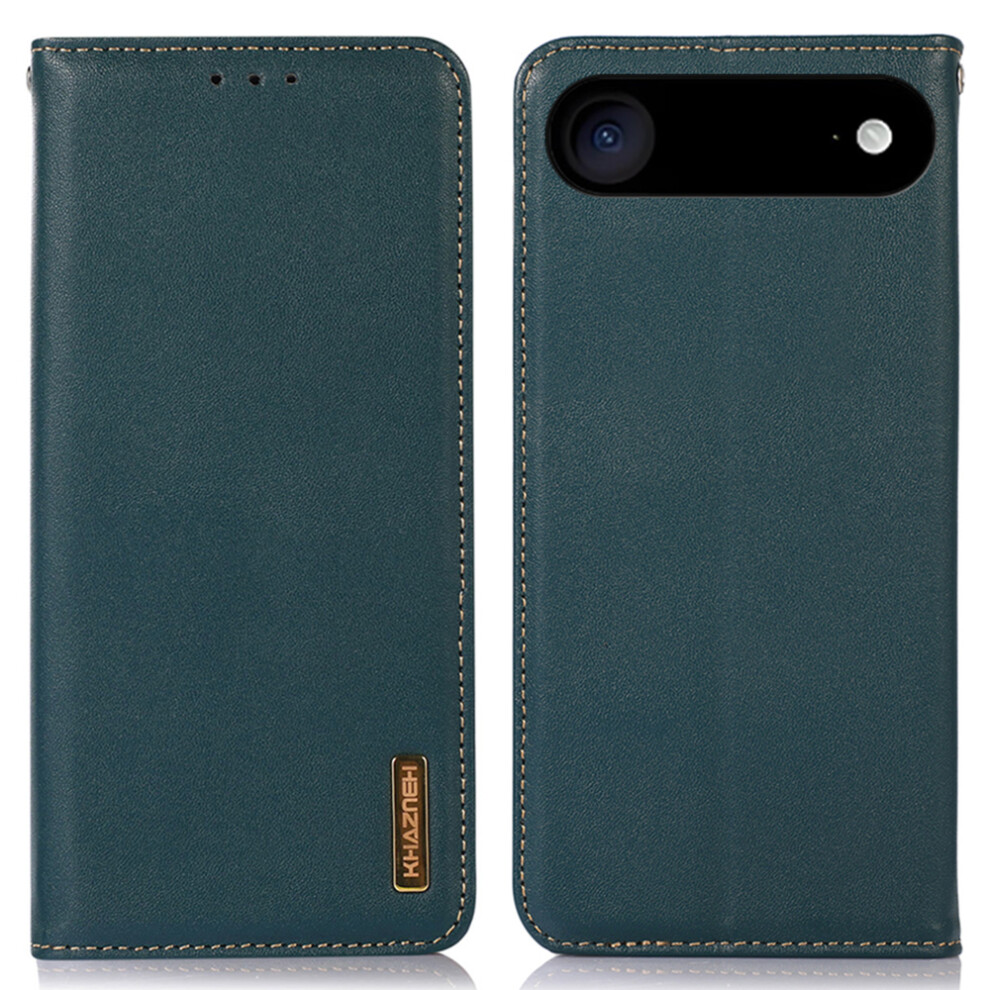 (Iphone Air, ) Khazneh For Iphone Air Case Wallet Genuine Cow Leather Phone Cover Nappa Texture Green 6914285063848