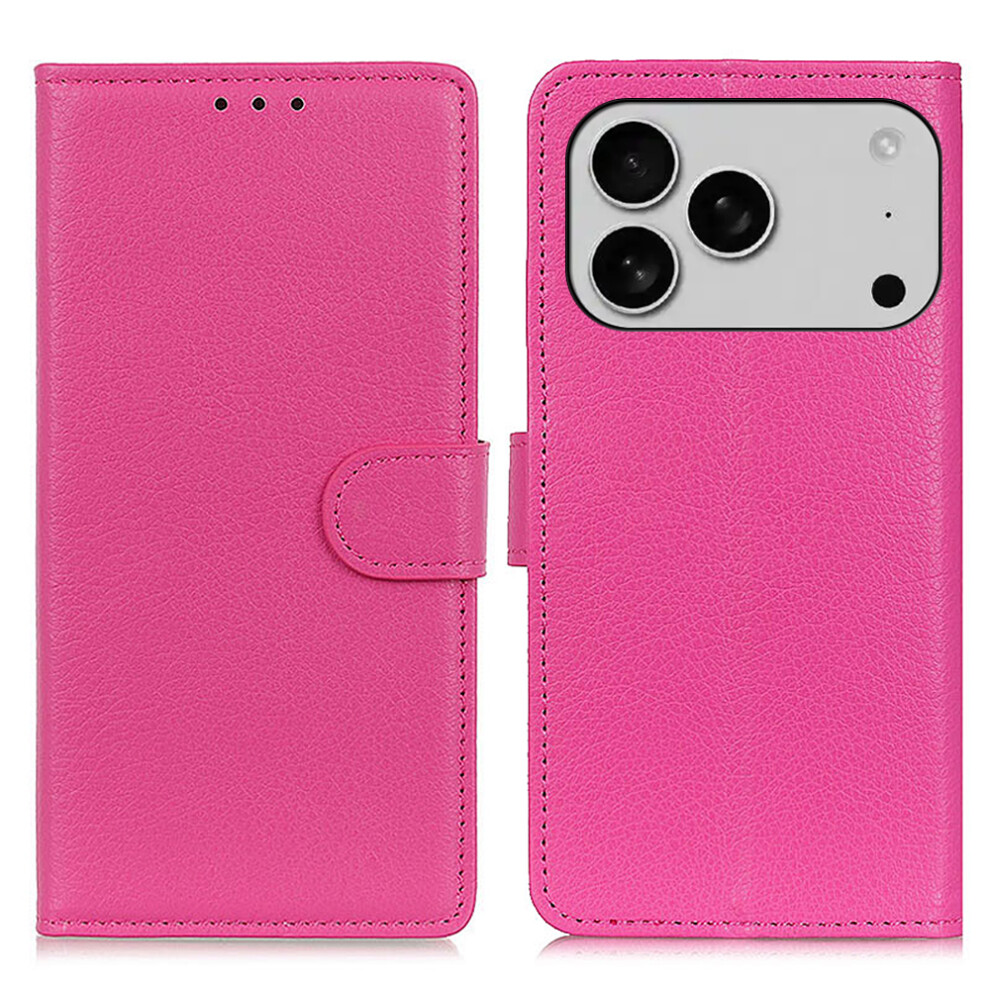 (Iphone 17 Pro Max, Rose) For Iphone 17 Pro Max Wallet Case Pu Leather Phone Cover Litchi Texture 6914283554157