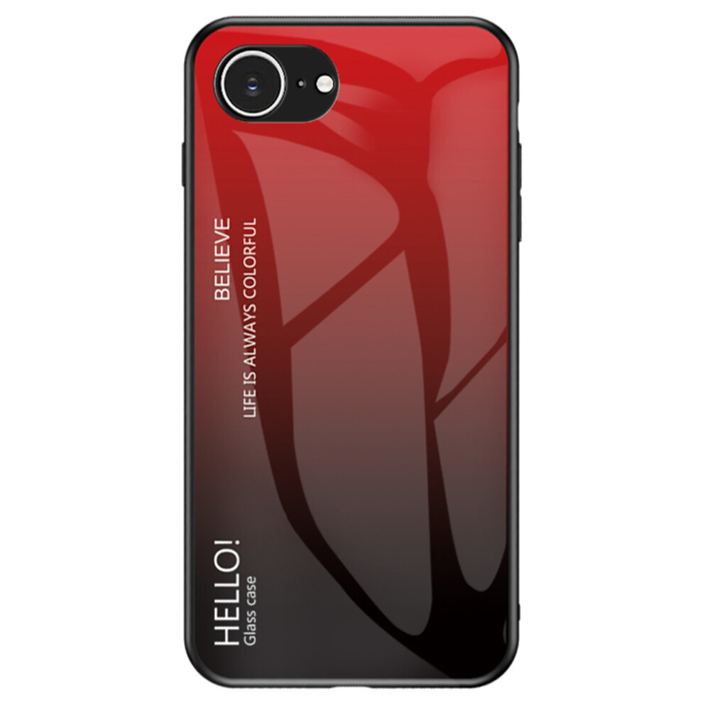(Iphone 16E, Gradient Red Black) For Iphone 16E Case Anti-Scratch Tempered Glass+Pc+Tpu Phone Cover Black,Red 6914286382832