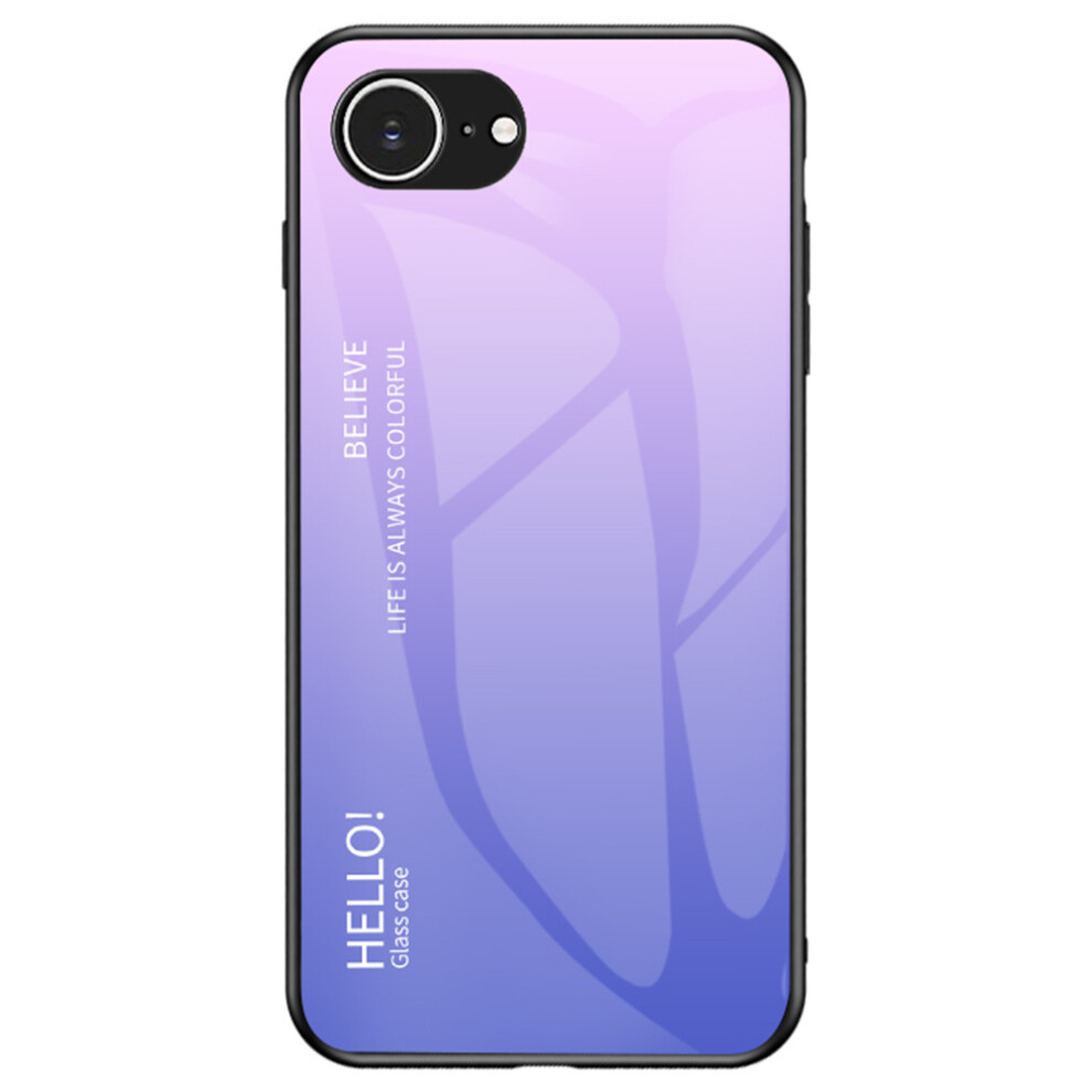 (Iphone 16E, Gradient Pink Purple) For Iphone 16E Case Anti-Scratch Tempered Glass+Pc+Tpu Phone Cover Pink,Purple 6914282150206