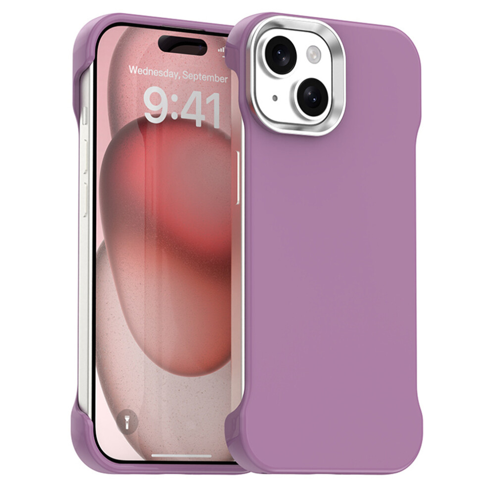 (Iphone 15, ) For Iphone 15 Magnetic Case Frameless Ultra Thin Tpu+Pet Phone Cover Reinforced Corners Purple 6914286073693