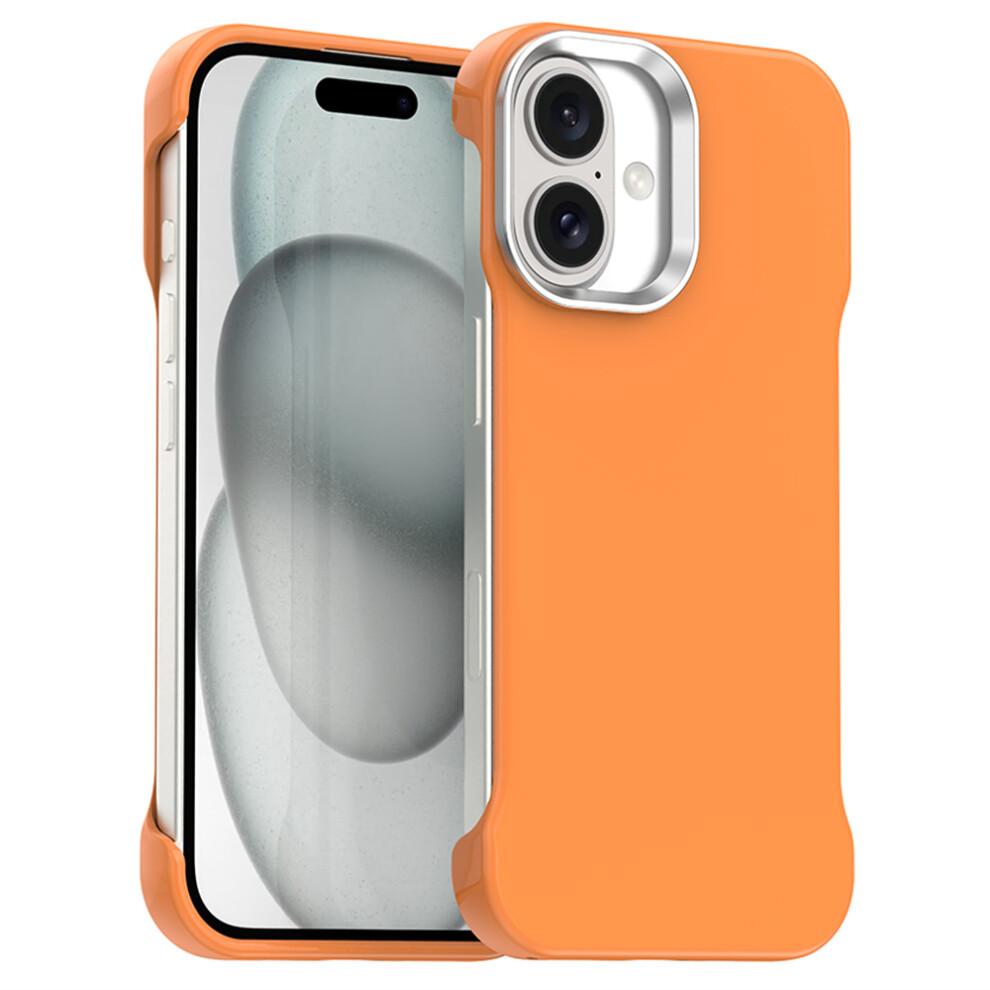 (Iphone 16, ) For Iphone 16 Magnetic Case Frameless Ultra Thin Tpu+Pet Phone Cover Reinforced Corners Orange 6914283927869