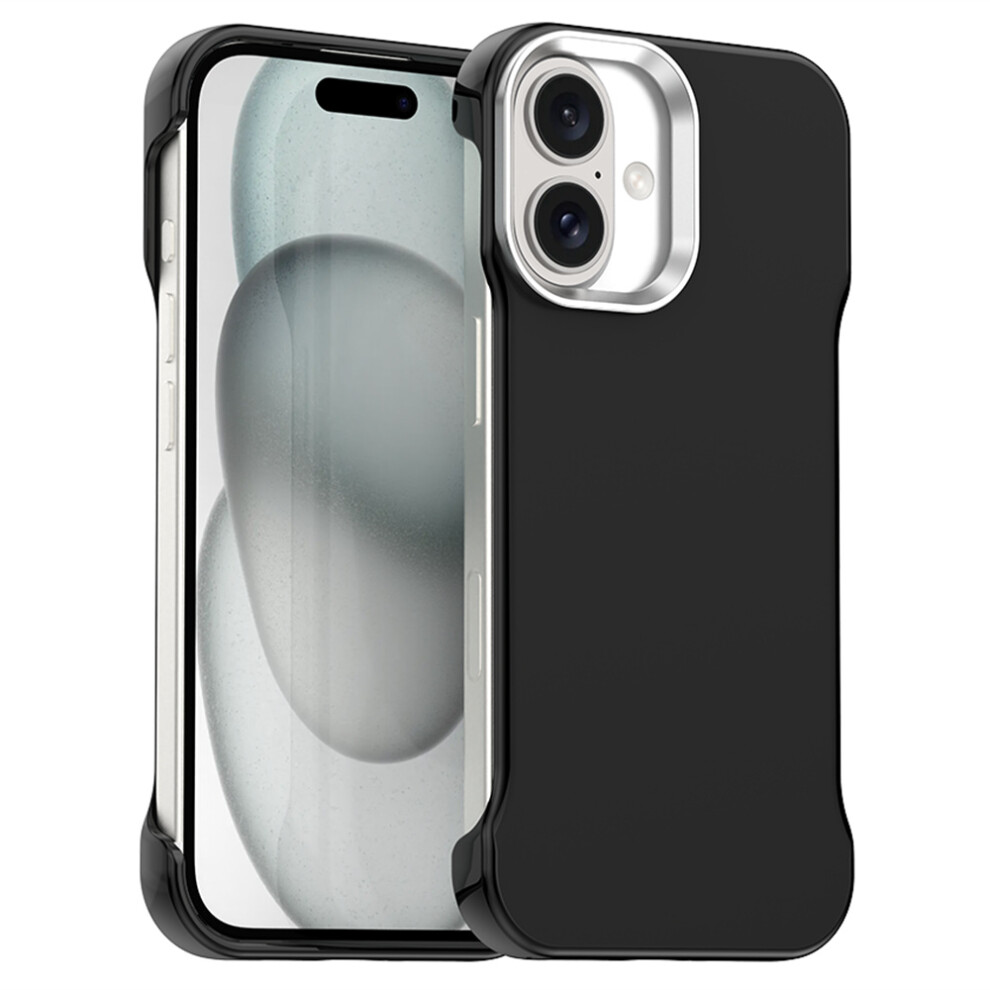 (Iphone 16, ) For Iphone 16 Magnetic Case Frameless Ultra Thin Tpu+Pet Phone Cover Reinforced Corners Black 6914288072328
