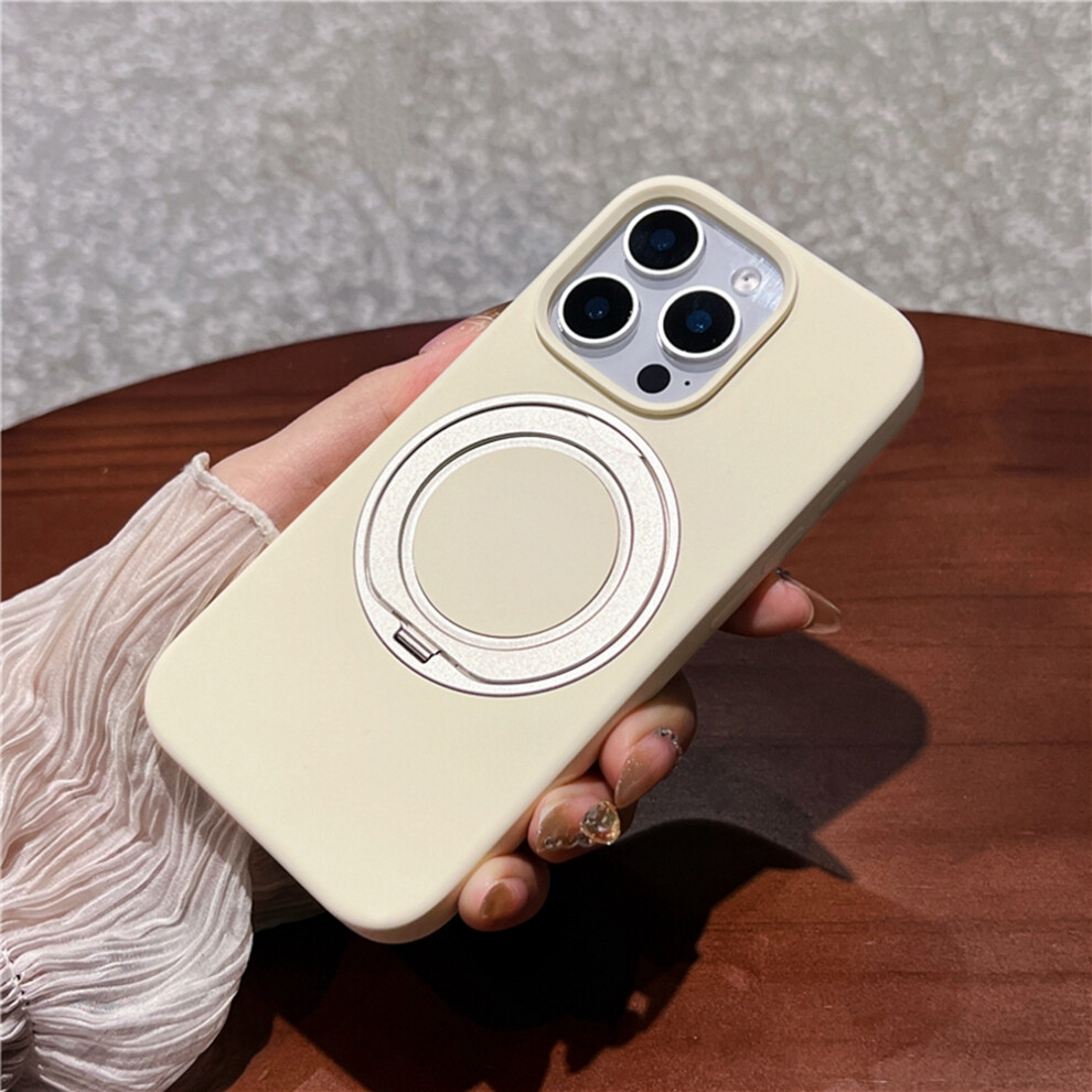 (Iphone 16 Pro, Khaki) For Iphone 16 Pro Case Rotating Kickstand Liquid Silicone Phone Case Compatible With Magsafe 6914288882125
