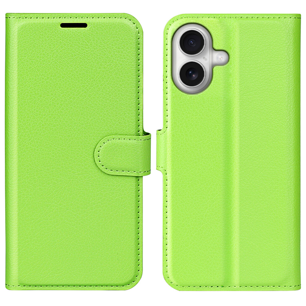 (Iphone 17, ) For Iphone 17 Case Litchi Texture Shockproof Leather Wallet Phone Cover Green 6914289946949