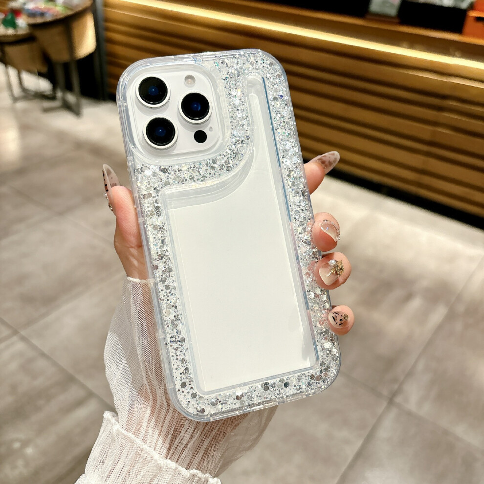(Iphone 16 Pro, ) For Iphone 16 Pro Case Glitter Rhinestone Epoxy Design Tpu Shockproof Phone Cover White 6914284057008