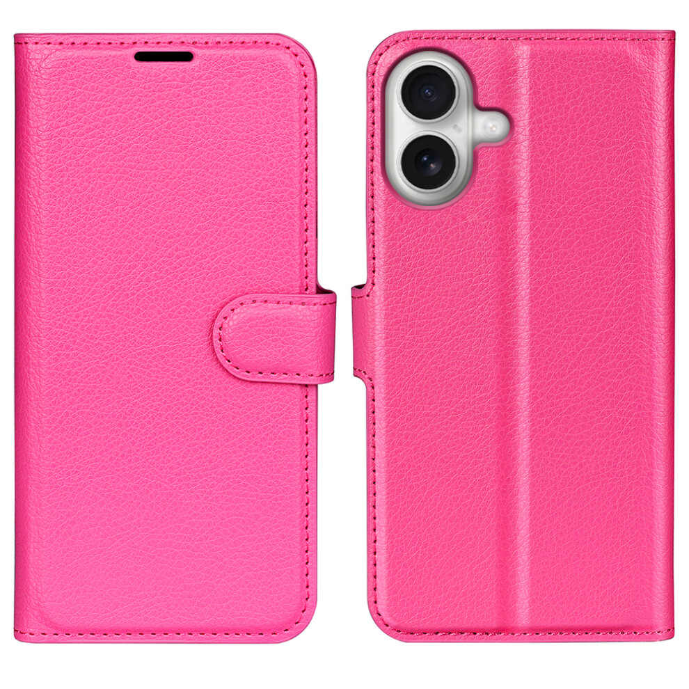(Iphone 17, Rose ) For Iphone 17 Case Litchi Texture Shockproof Leather Wallet Phone Cover Red 6914287995093