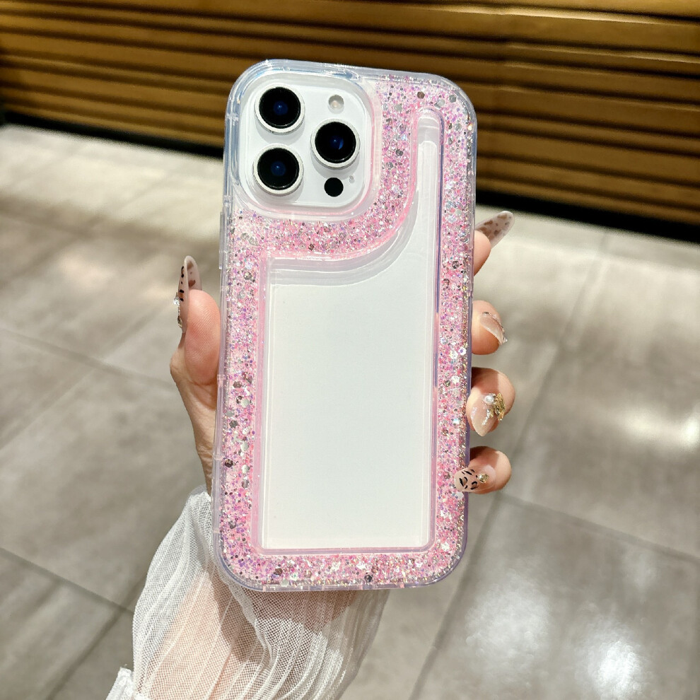 (Iphone 16 Pro Max, ) For Iphone 16 Pro Max Case Glitter Rhinestone Epoxy Design Tpu Shockproof Phone Cover Pink 6914285953910