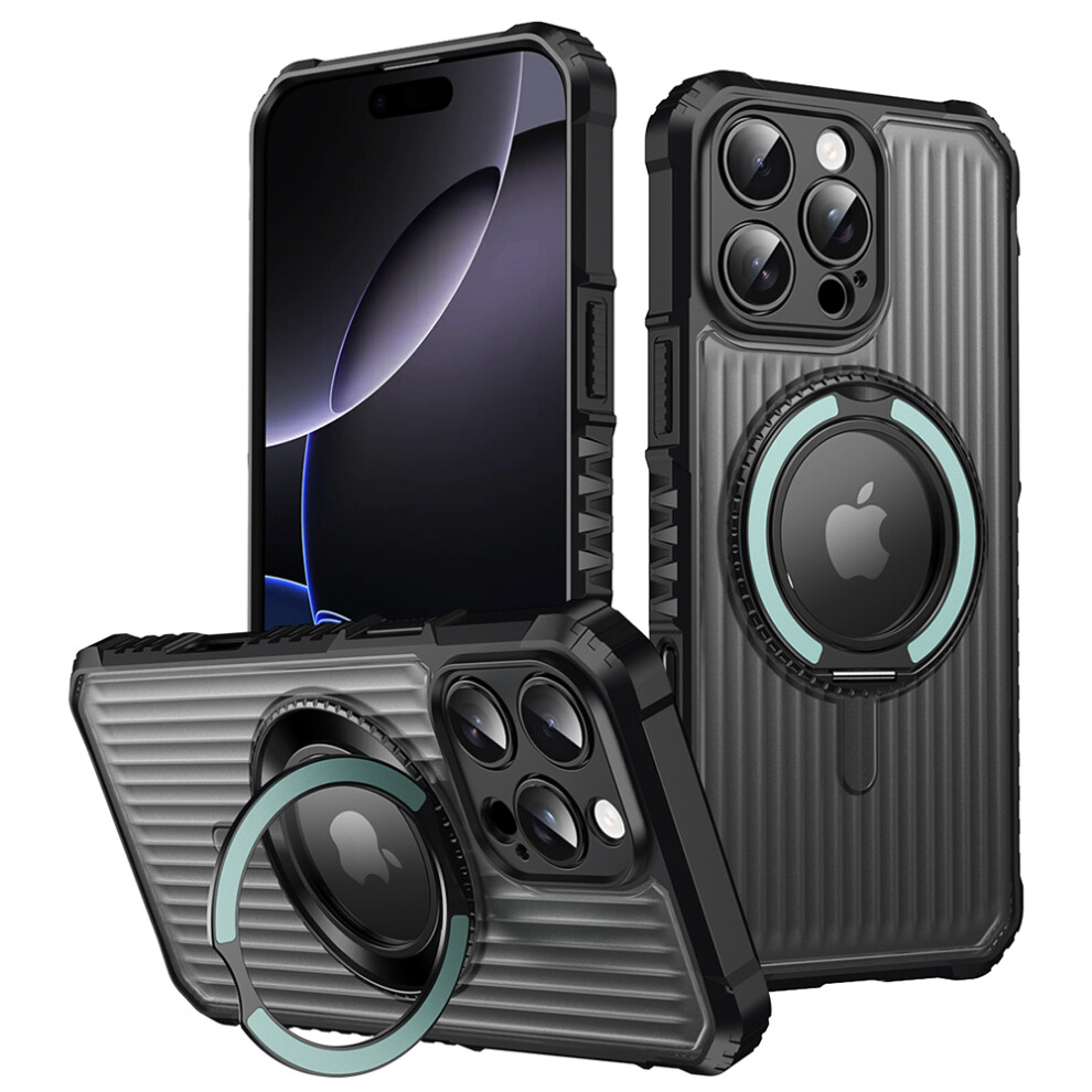 (Iphone 16 Pro Max, Cyan) For Iphone 16 Pro Max Magnetic Case With Kickstand Pc+Tpu Phone Back Cover Blue 6914282182979