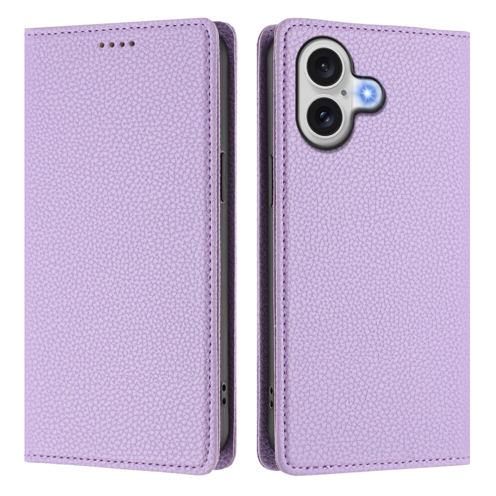 (Iphone 17, Light ) For Iphone 17 Wallet Case Rfid Blocking Litchi Texture Leather Mobile Cover Purple 6914282062325