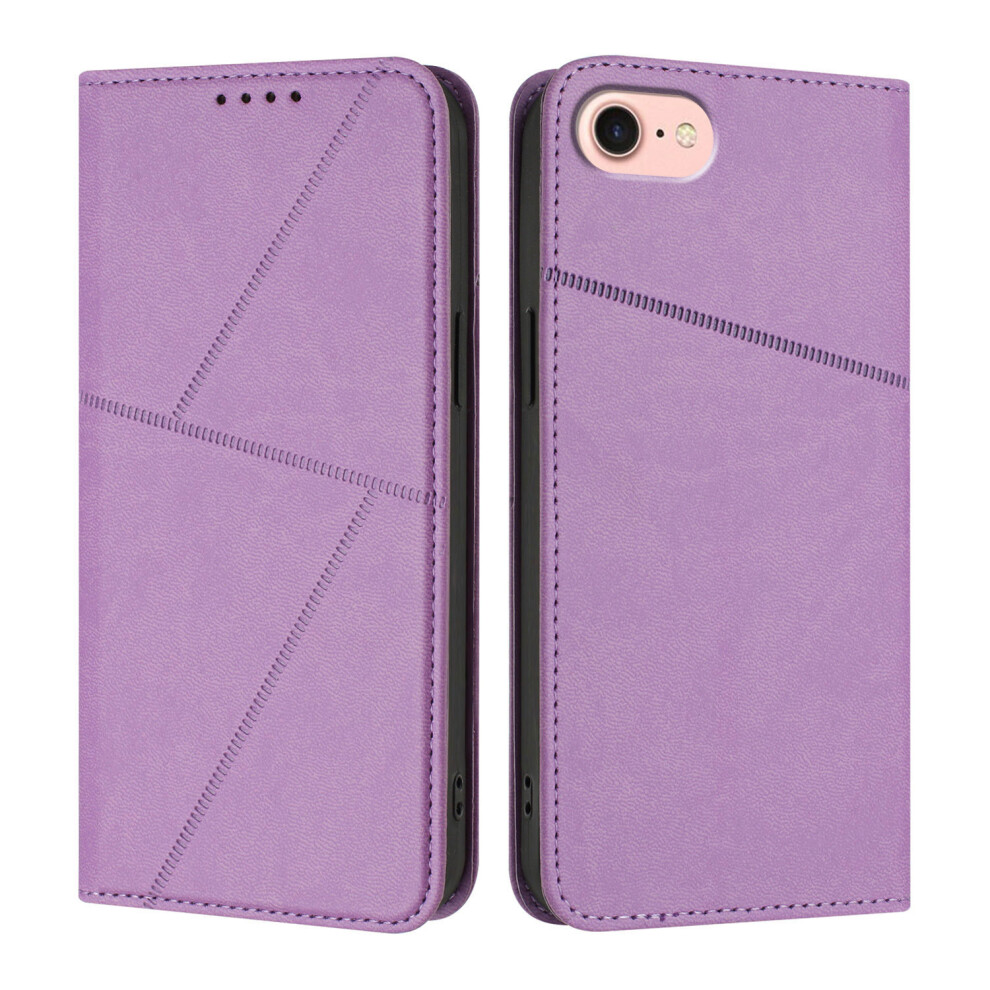 (Iphone 16E, ) For Iphone 16E Wallet Case Magnetic Closure Leather Flip Phone Cover With Stand Purple 6914284747411