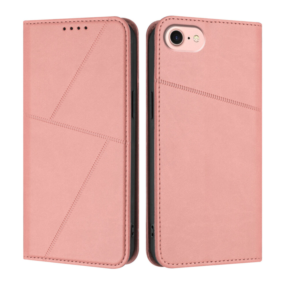 (Iphone 16E, ) For Iphone 16E Wallet Case Magnetic Closure Leather Flip Phone Cover With Stand Pink 6914282795568