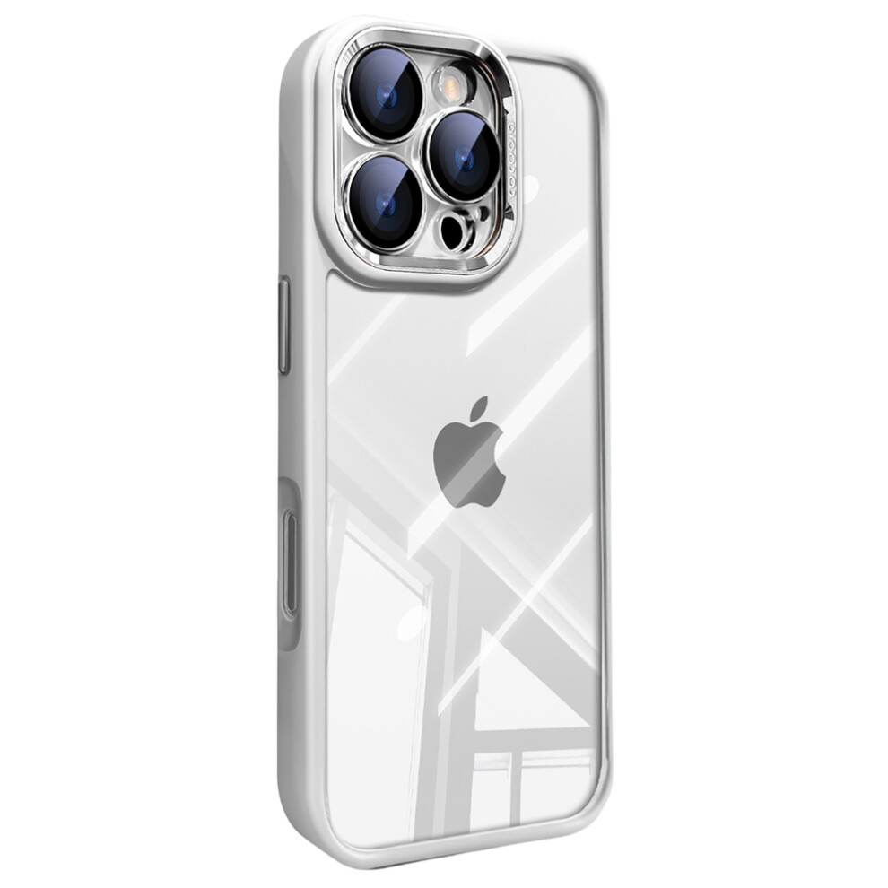 (Iphone 16 Pro Max, ) For Iphone 16 Pro Max Case Pc+Tpu Transparent Phone Cover With Detachable Camera Lens Film White 6914282083368