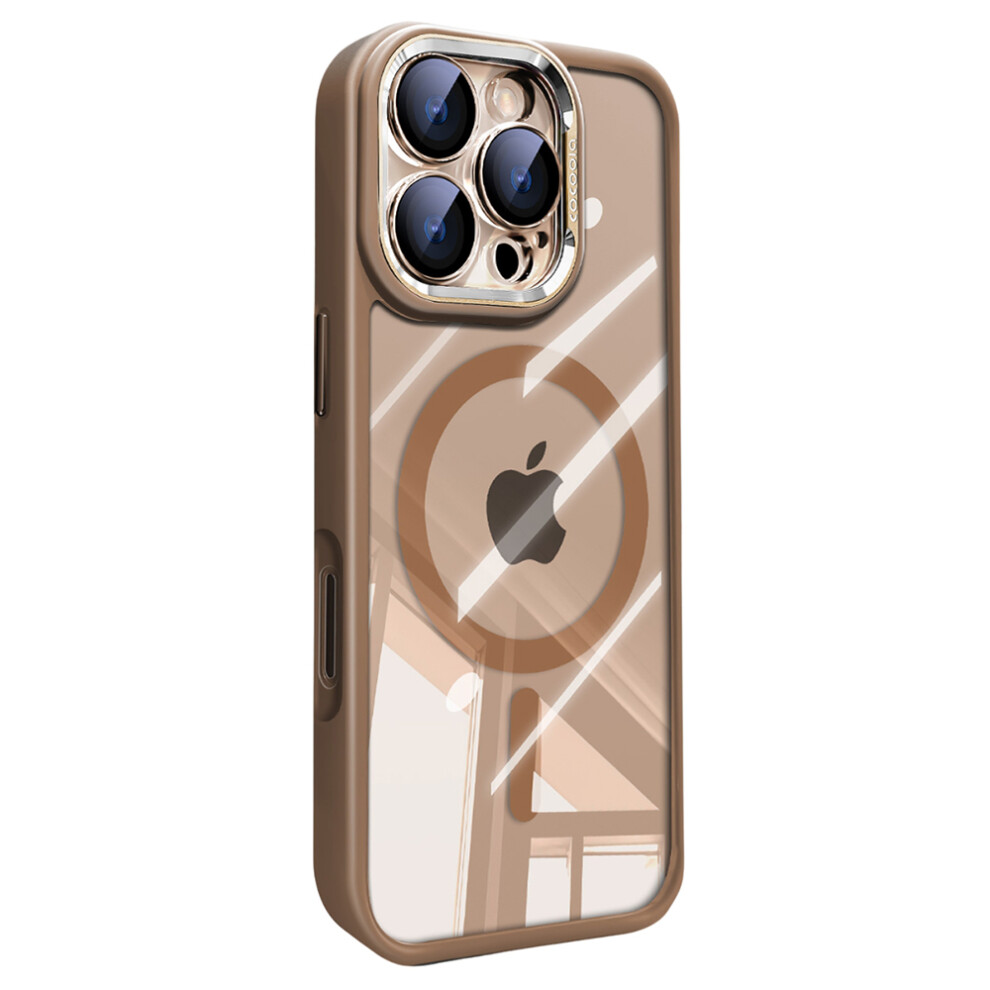 (Iphone 16 Pro, Titanium ) For Iphone 16 Pro Case Compatible With Magsafe Pc+Tpu Phone Cover With Detachable Camera Lens Film Gold 6914282432036