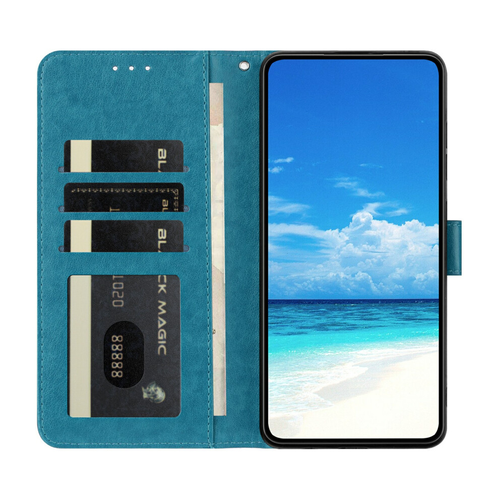 (Blue) For Samsung Galaxy S26 Case Butterfly Imprinted Wallet Stand Pu Leather Flip Phone Cover With Strap Blue 6914292702396