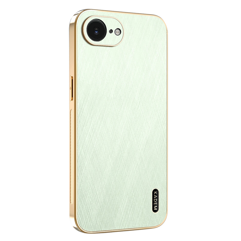 (Iphone 16E, ) Kadem For Iphone 16E Case Electroplating Silk Texture Pu+Tpu Phone Back Cover Green 6914281217023