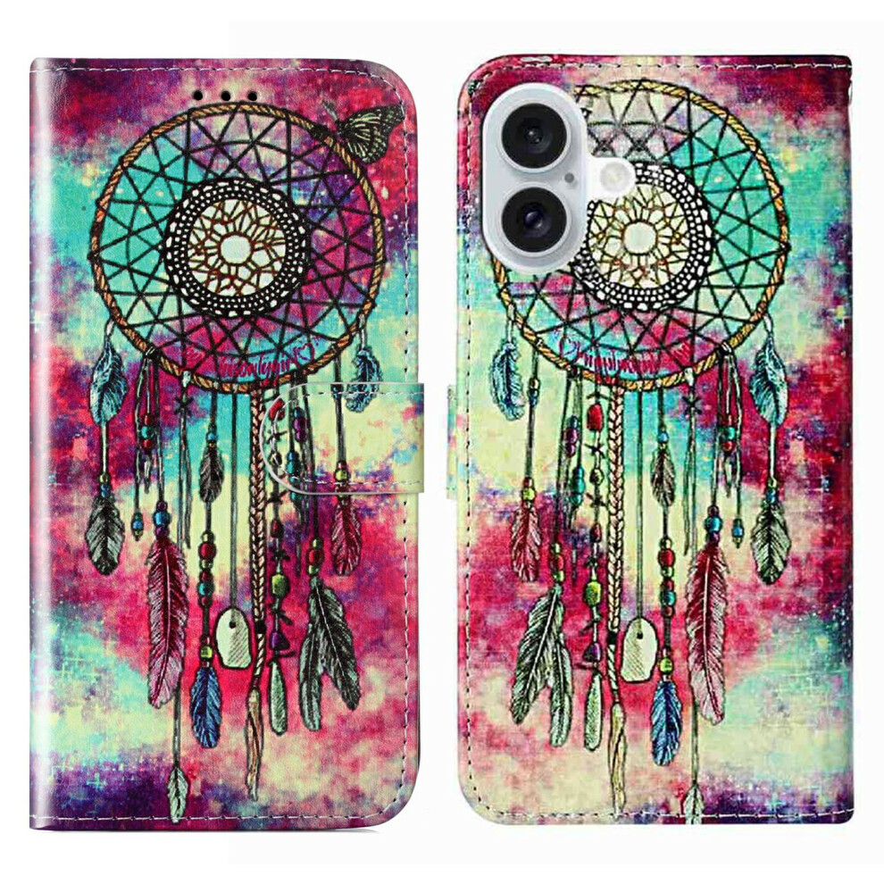 (Iphone 17, Dream Catcher) For Iphone 17 Stand Case Marble Painted Folio Flip Leather Wallet Phone Cover 6914288383738