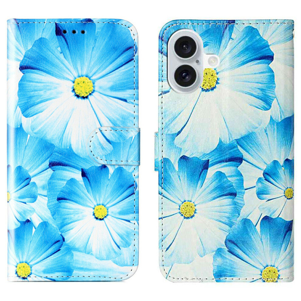 (Iphone 17, Orchid) For Iphone 17 Stand Case Marble Painted Folio Flip Leather Wallet Phone Cover 6914282843832