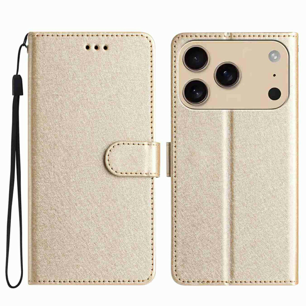 (Iphone 17 Pro Max, ) For Iphone 17 Pro Max Wallet Case Leather Folio Phone Cover Magnetic Clasp Gold 6914288382298