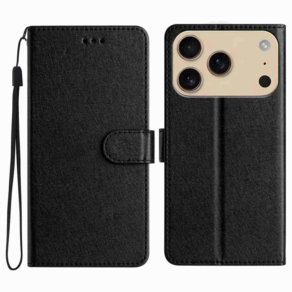 (Iphone 17 Pro Max, ) For Iphone 17 Pro Max Wallet Case Leather Folio Phone Cover Magnetic Clasp Black 6914280663098