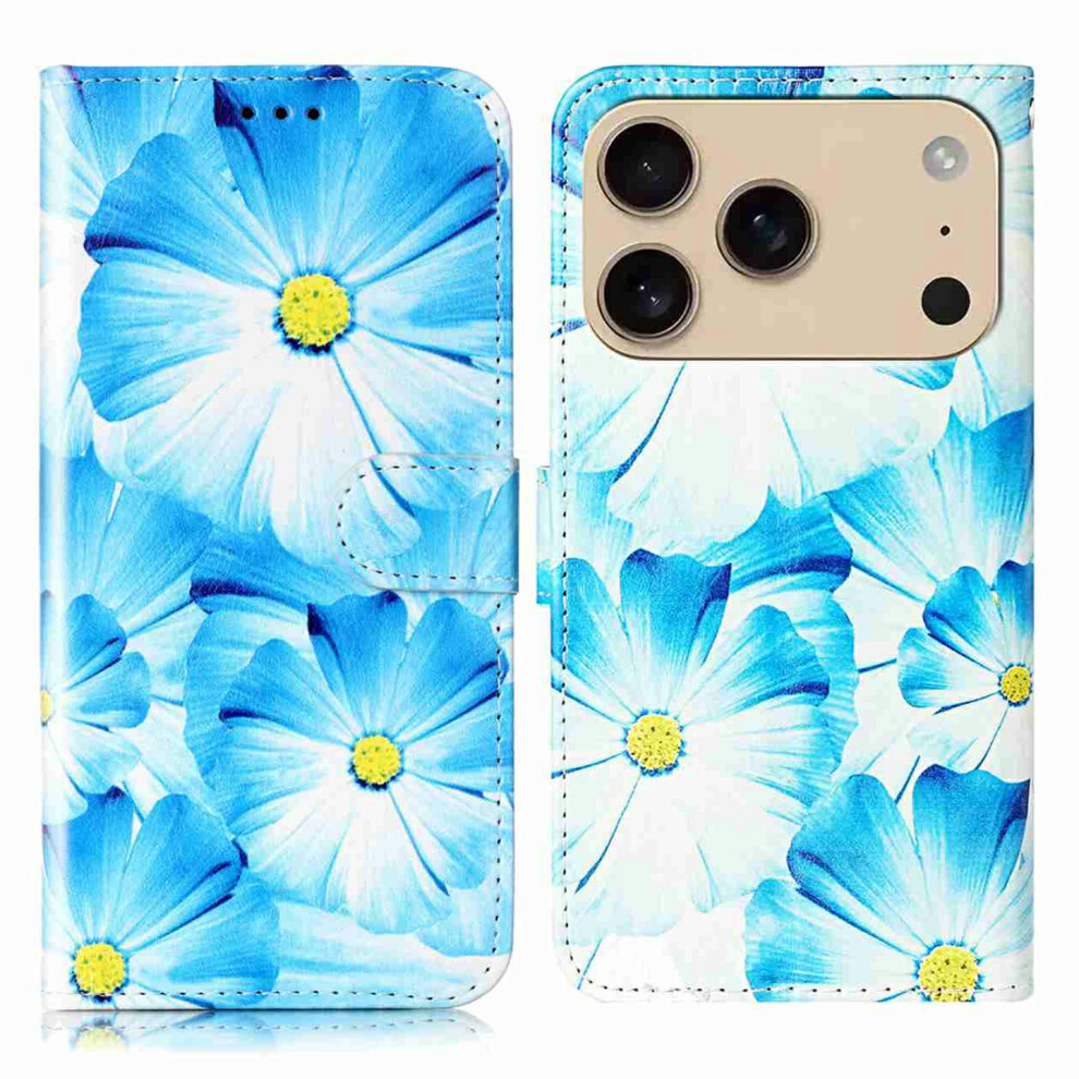 (Iphone 17 Pro, Orchid) For Iphone 17 Pro Stand Case Marble Painted Folio Flip Leather Wallet Phone Cover 6914282609919