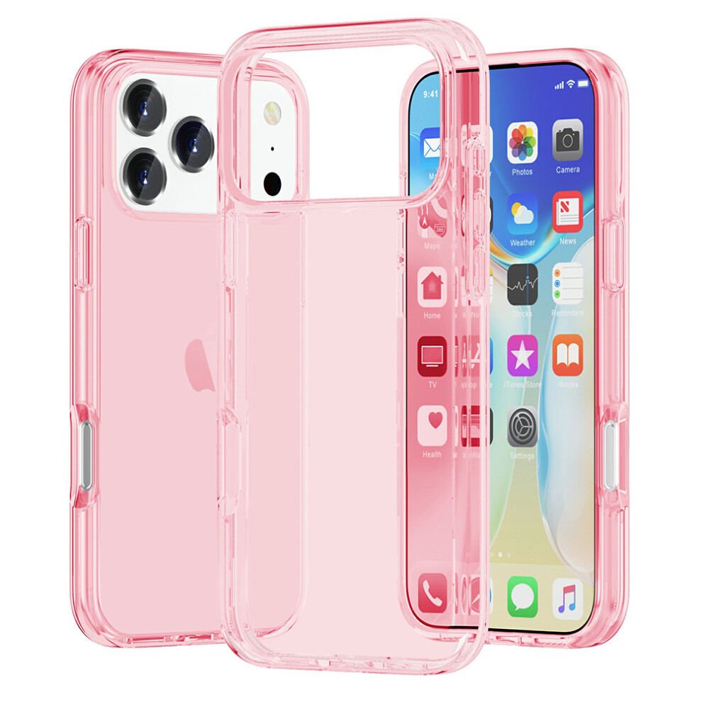 (Iphone 17 Pro Max, Transparent ) For Iphone 17 Pro Max Case Pc+Tpu Shockproof Clear Phone Cover Pink 6914285733772