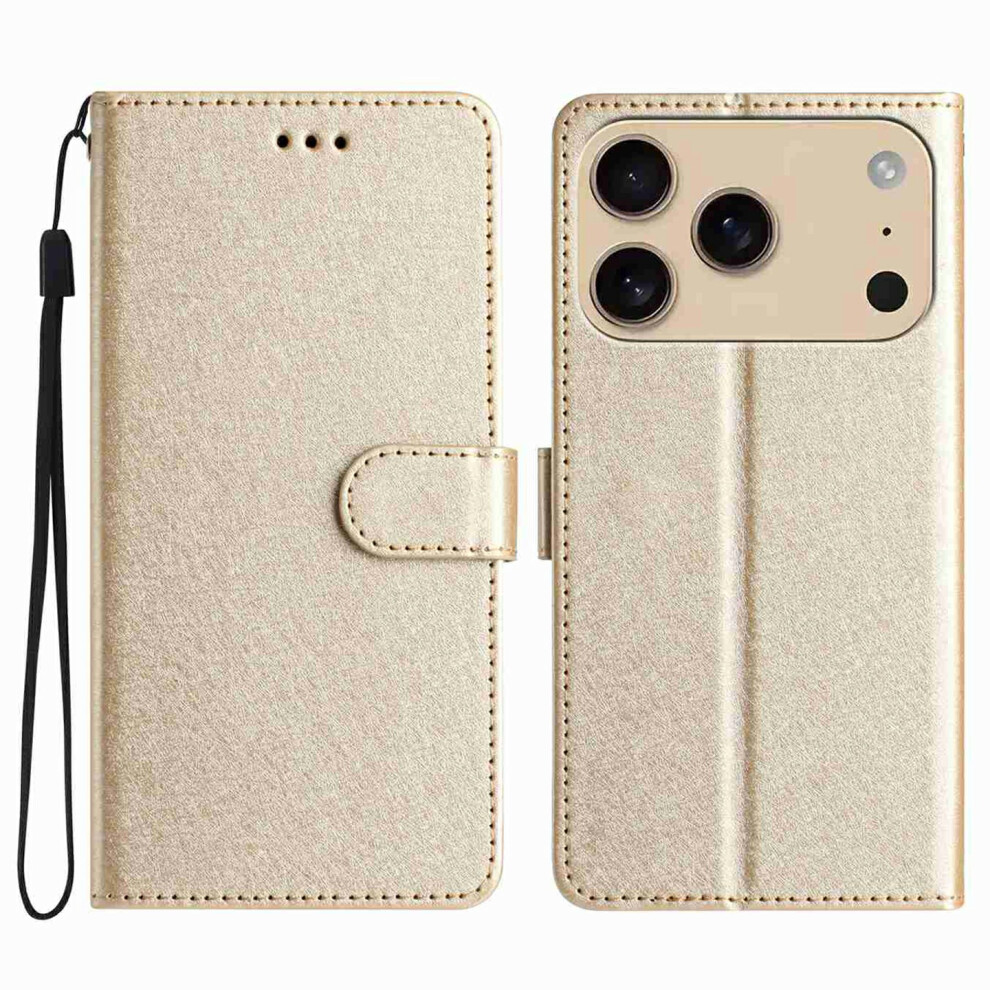 (Iphone 17 Pro, ) For Iphone 17 Pro Wallet Case Leather Folio Phone Cover Magnetic Clasp Gold 6914287685628