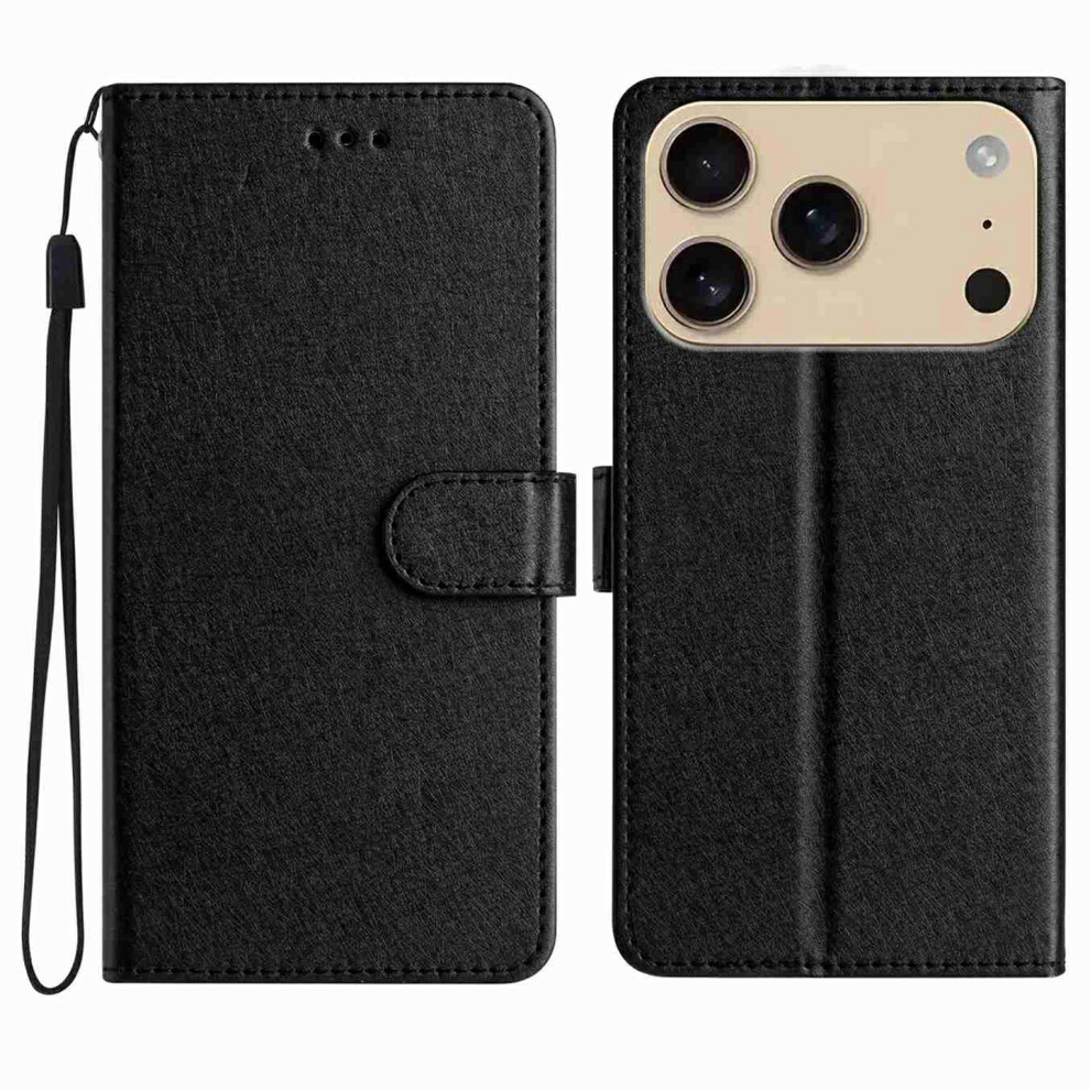 (Iphone 17 Pro, ) For Iphone 17 Pro Wallet Case Leather Folio Phone Cover Magnetic Clasp Black 6914284739065