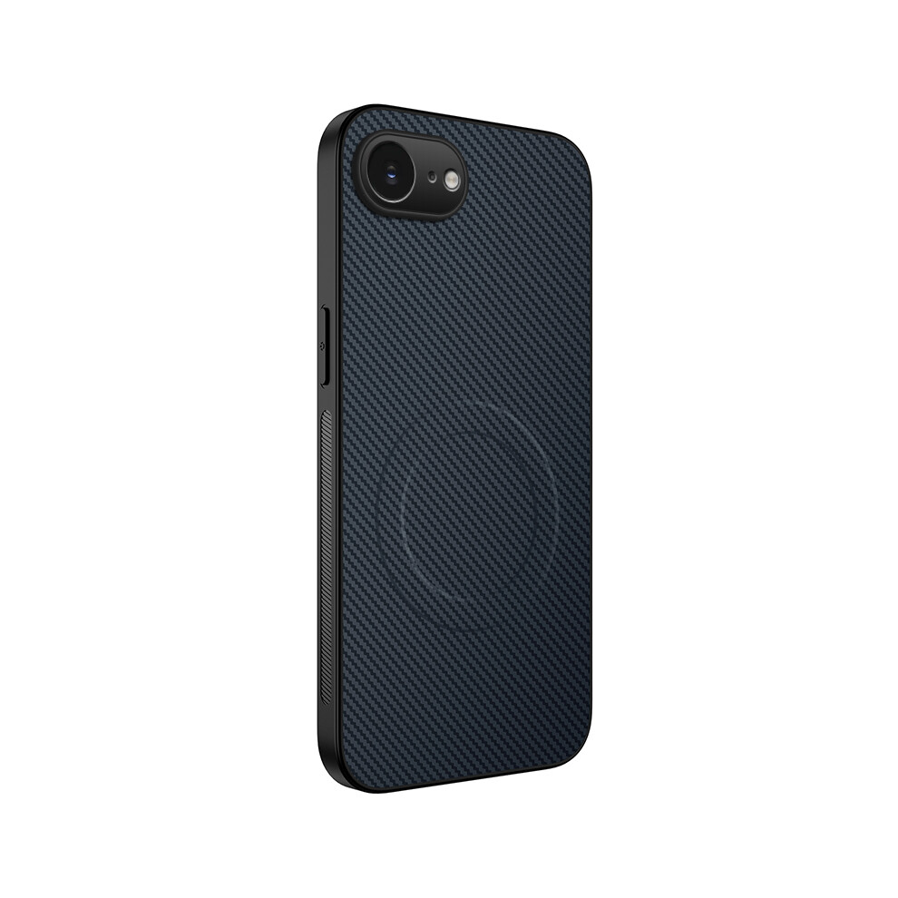 (Iphone 16E, Sapphire) For Iphone 16E Case Compatible With Magsafe Wanlonfeng Tq Series Carbon Fiber Texture Pc Tpu Phone Cover Blue 6914286882448