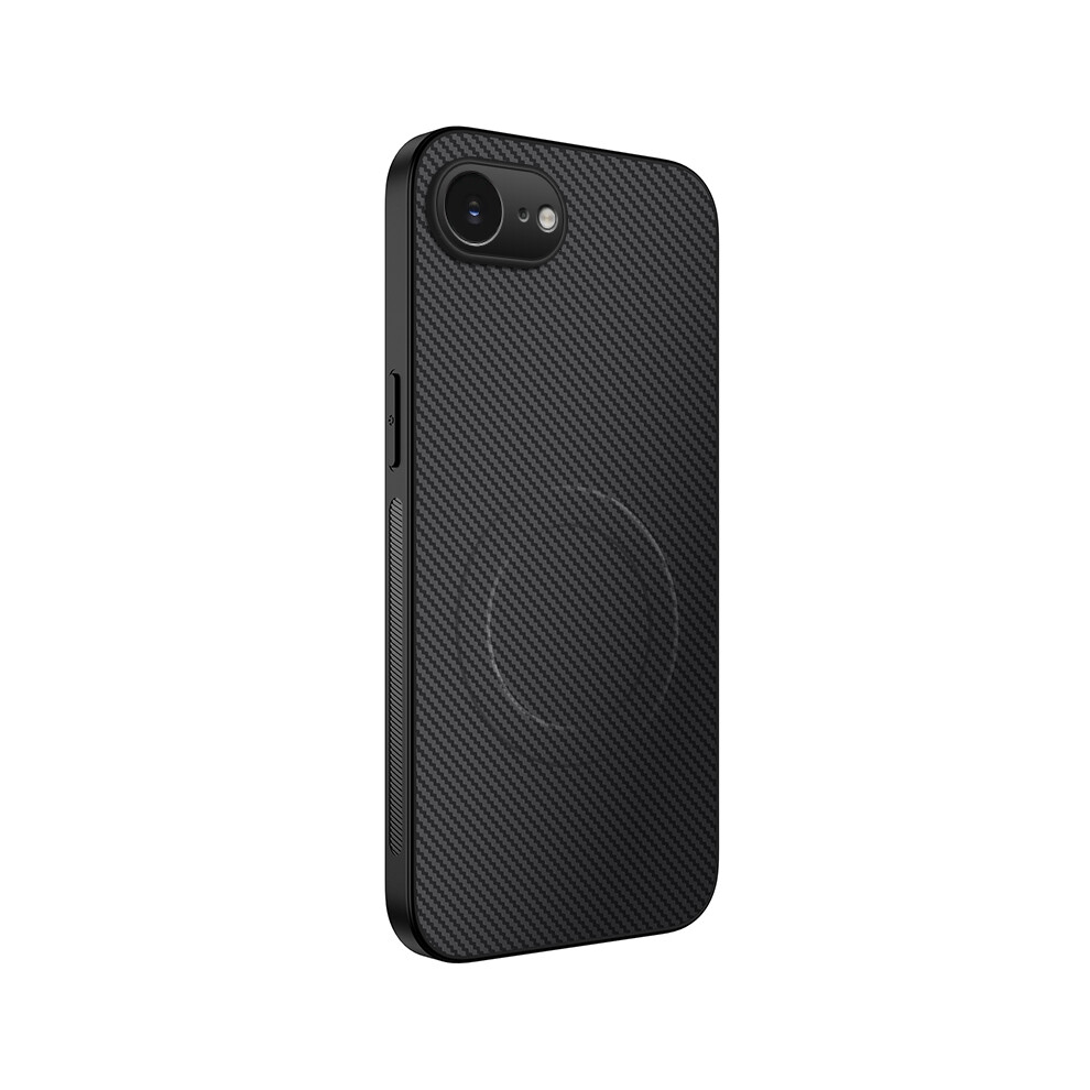 (Iphone 16E, ) For Iphone 16E Case Compatible With Magsafe Wanlonfeng Tq Series Carbon Fiber Texture Pc Tpu Phone Cover Black 6914284954987
