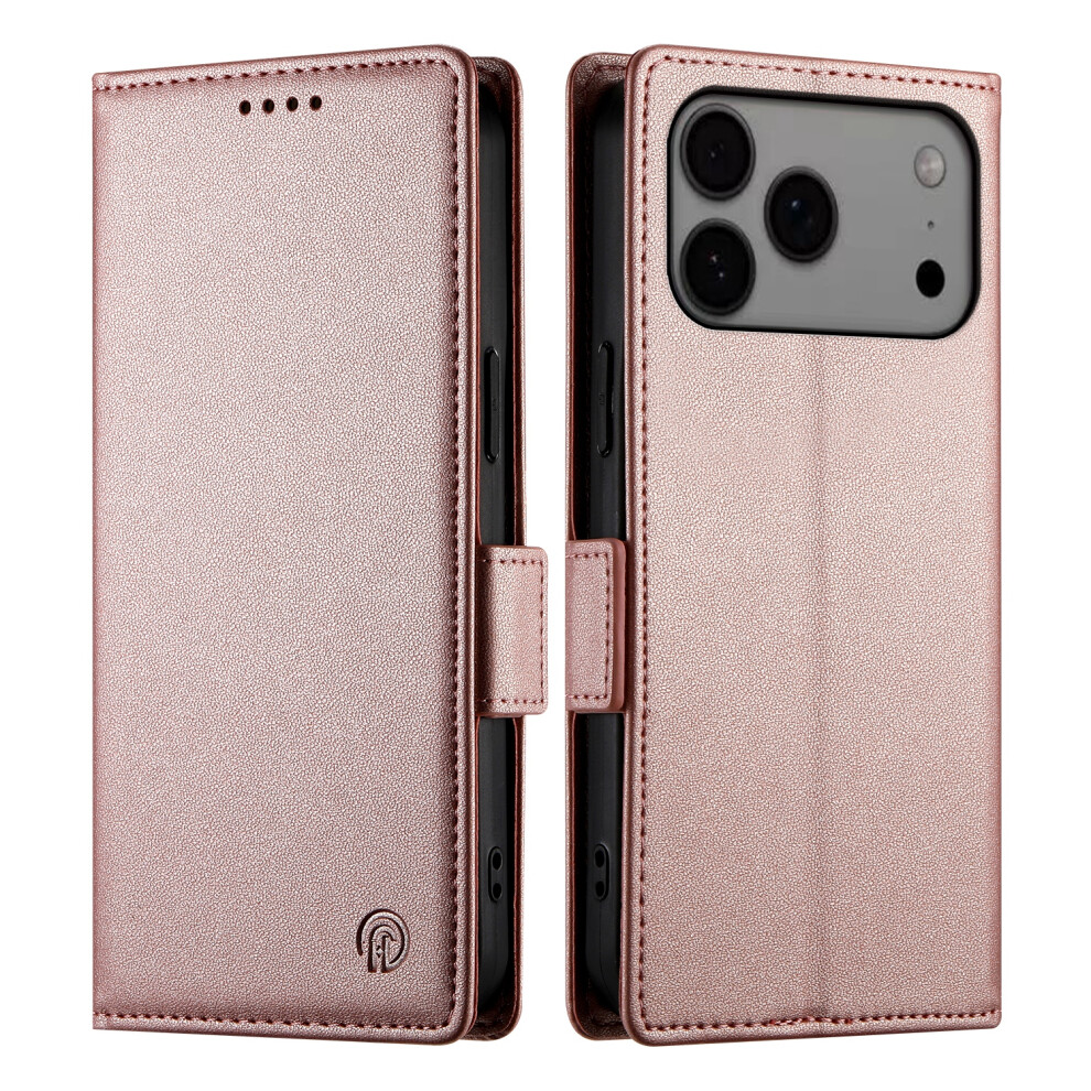(Iphone 17 Pro Max, Rose ) For Iphone 17 Pro Max Stand Case Pu Leather Wallet Phone Cover Gold 6914283364466