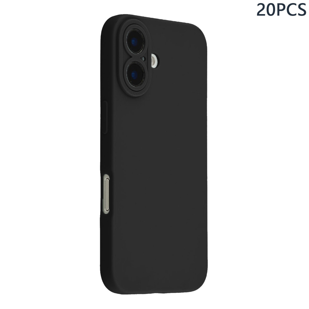 (Iphone 16, ) Bulk Purchasing 20Pcs For Iphone 16 Case Precise Cutouts 1.3Mm Tpu Matte Phone Cover Black 6914281075784