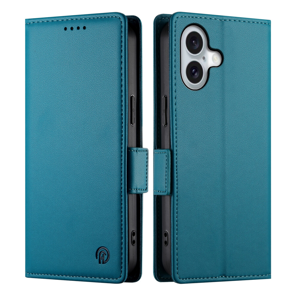 (Iphone 17, ) For Iphone 17 Stand Case Pu Leather Wallet Phone Cover Blue 6914289882551