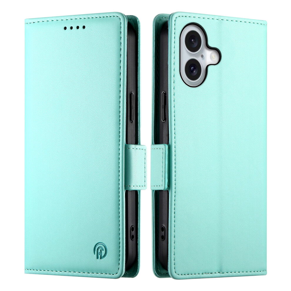 (Iphone 17, Mint ) For Iphone 17 Stand Case Pu Leather Wallet Phone Cover Green 6914283605088