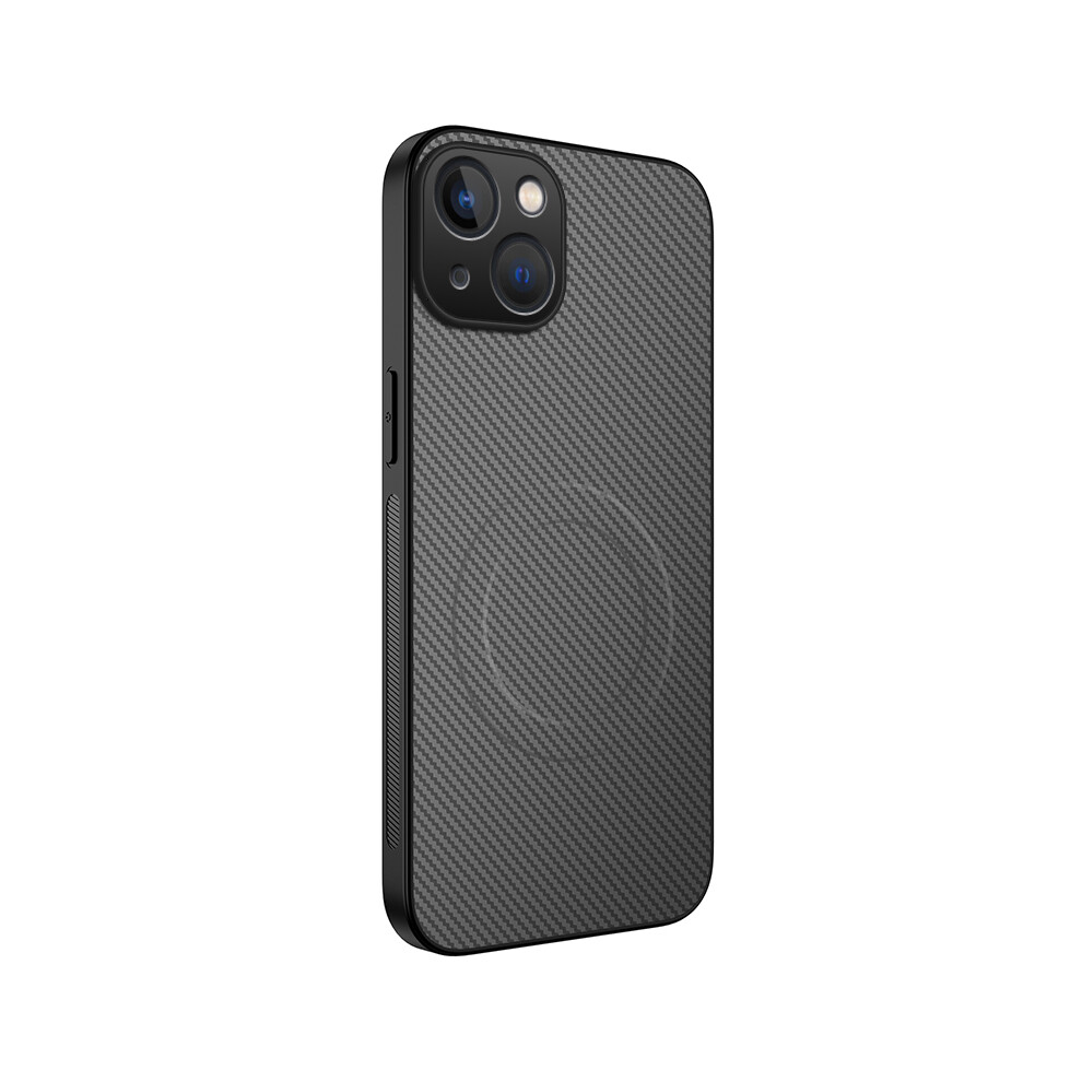 (Iphone 15, ) For Iphone 15 Case Compatible With Magsafe Wanlonfeng Tq Series Carbon Fiber Texture Pc Tpu Phone Cover Grey 6914285405198