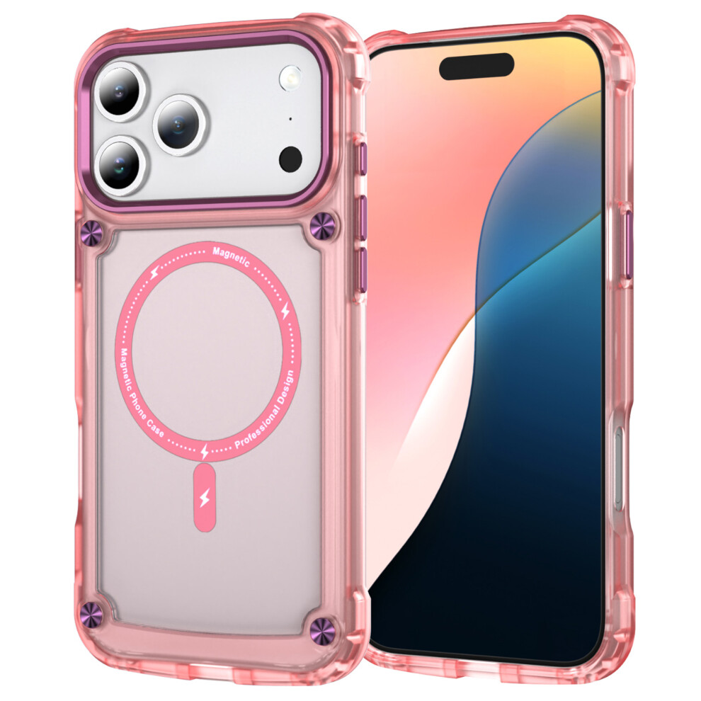 (Iphone 17 Pro, Transparent ) For Iphone 17 Pro Case Skin Touch Tpu+Pc Phone Cover Compatible With Magsafe Pink 6914281024393