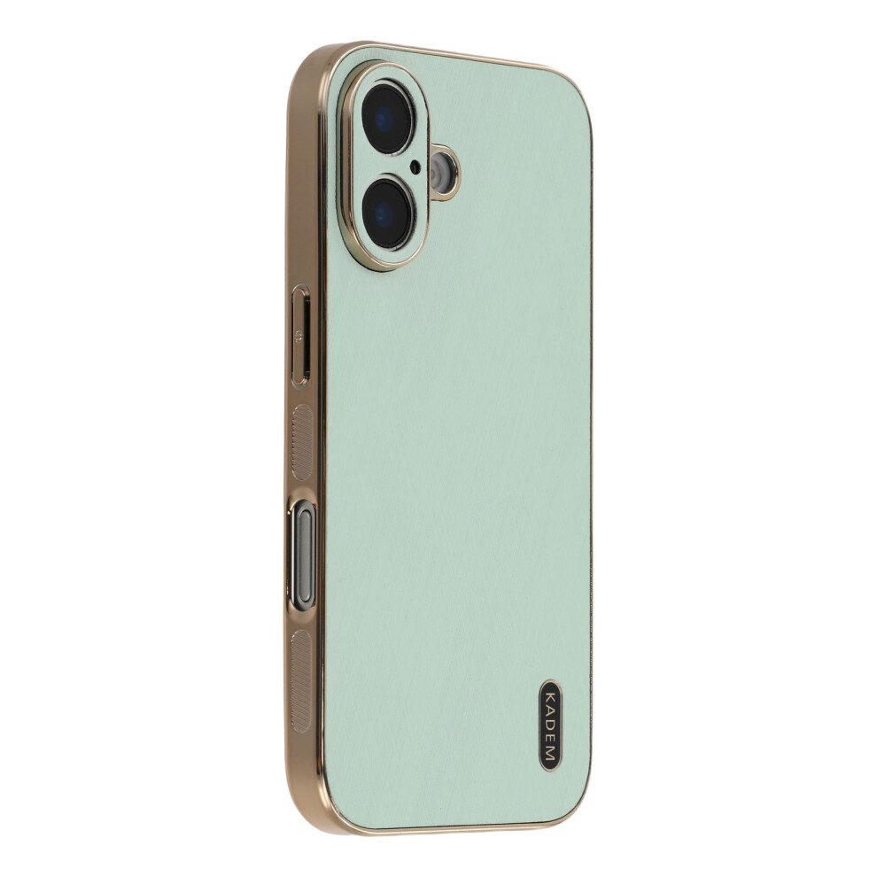 (Iphone 16, ) Kadem For Iphone 16 Case Electroplating Silk Texture Pu+Tpu Phone Back Cover Green 6914281319192