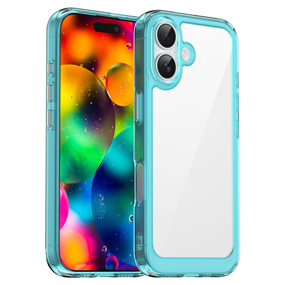 (iPhone 17, Transparent Blue) For iPhone 17 Case TPU+Acrylic Protective Clear Phone Cover