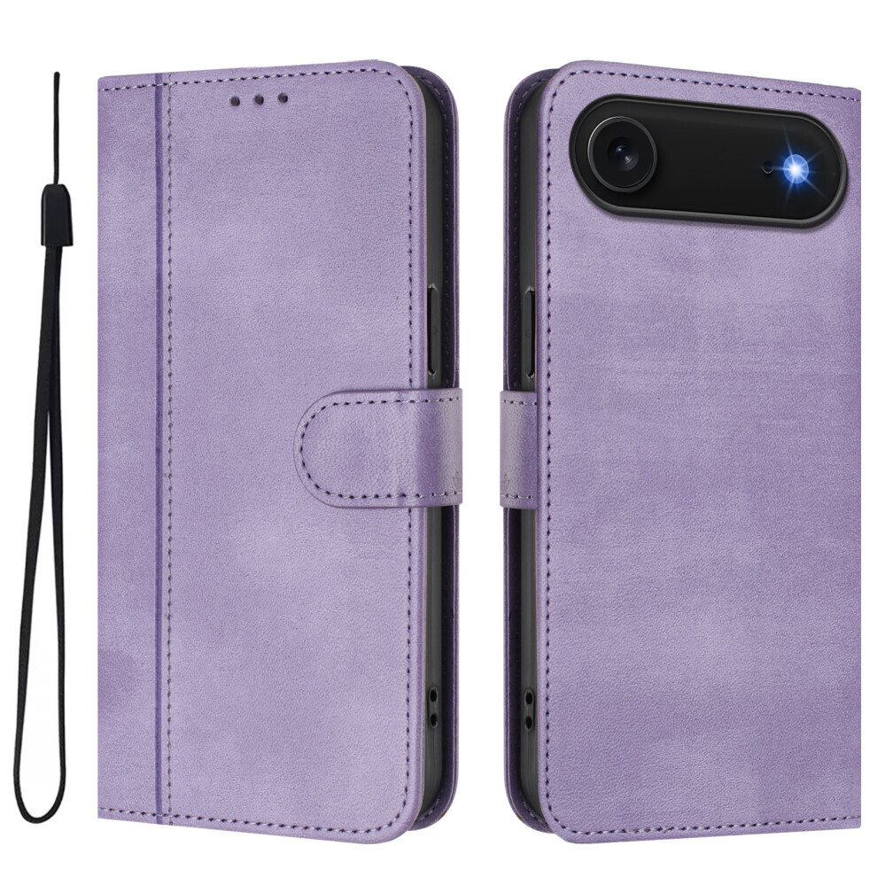 (Iphone Air, Light ) For Iphone Air Cases Wallet Stand Retro Texture Leather Phone Cover With Lanyard Purple 6914285786877