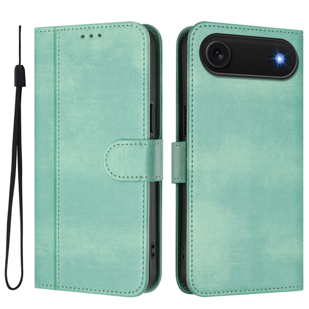 (Iphone Air, Mint ) For Iphone Air Cases Wallet Stand Retro Texture Leather Phone Cover With Lanyard Green 6914288064552