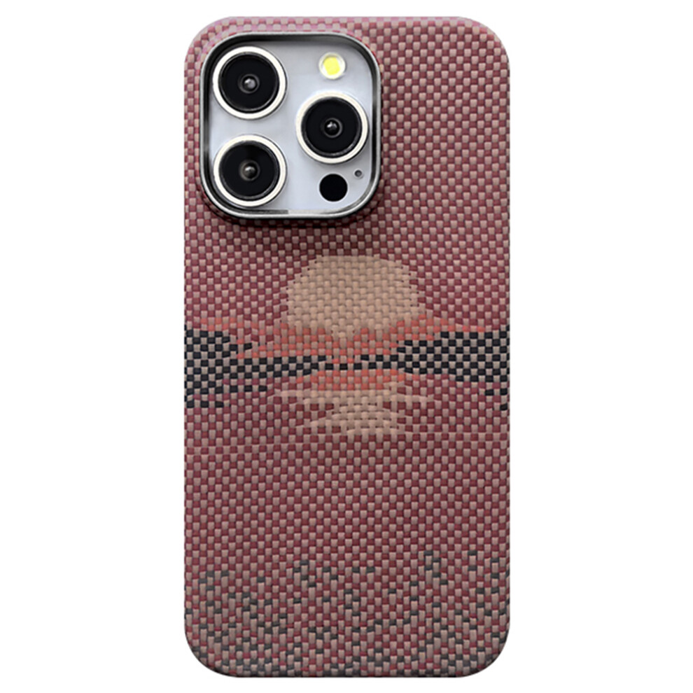 (Iphone 15 Pro, Sun) For Iphone 15 Pro Magnetic Case Large Camera Cutout Aramid Fiber Phone Cover With Metal Lens Frame Light 6914283412778