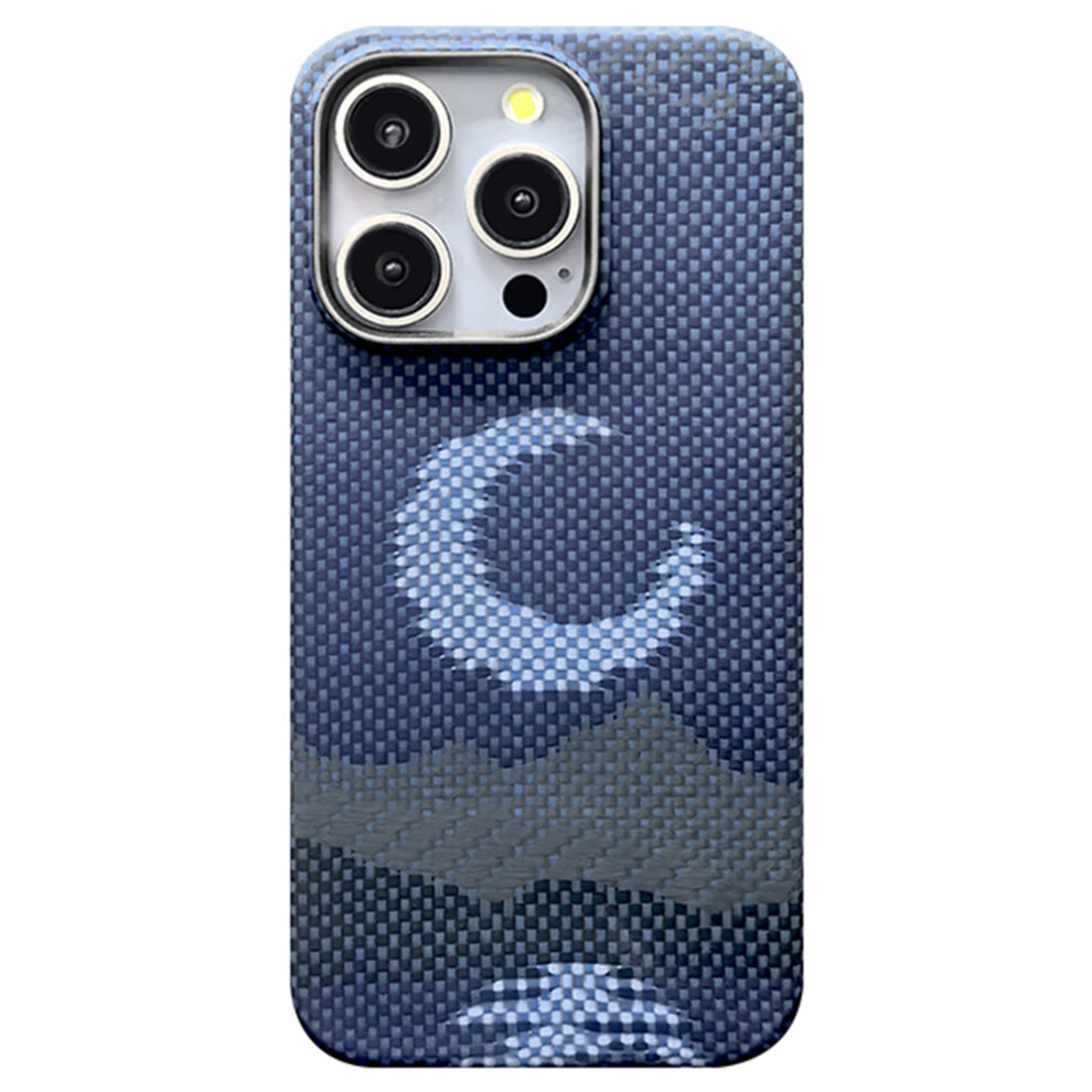 (Iphone 15 Pro, Moon) For Iphone 15 Pro Magnetic Case Large Camera Cutout Aramid Fiber Phone Cover With Metal Lens Frame Light 6914284107246
