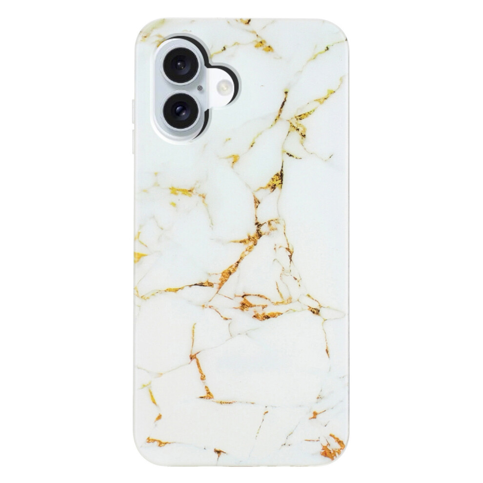 (Iphone 17, ) For Iphone 17 Case Marble Pattern Painted Tpu Phone Back Cover White 6914280758268